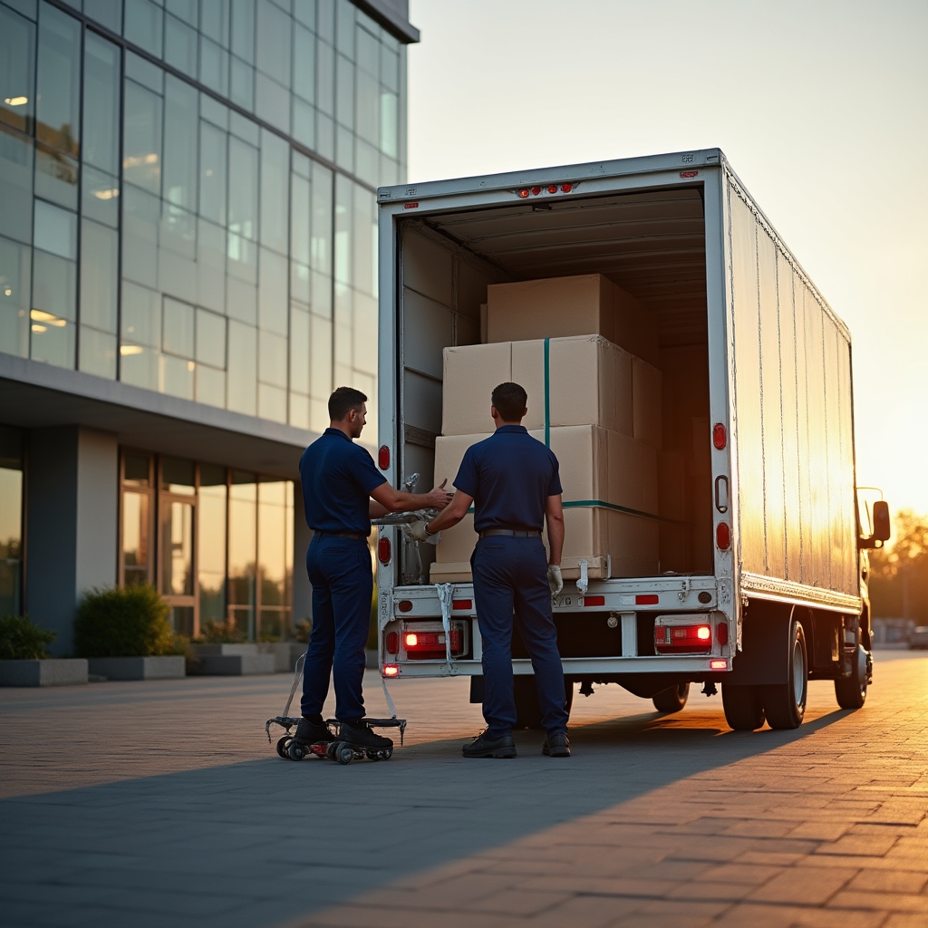 Transport mobilier birou cu vehicul specializat